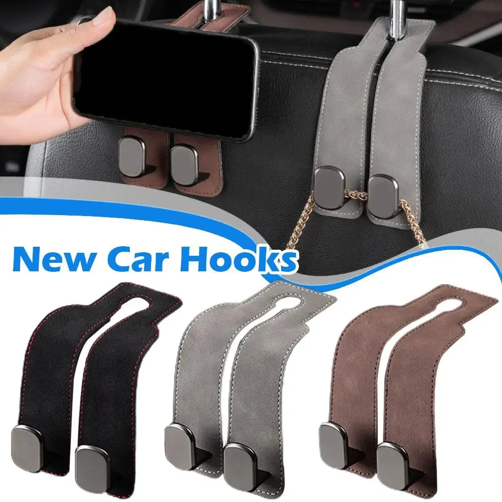 Car Headrest Organizer Leather Hook - Wholesalus