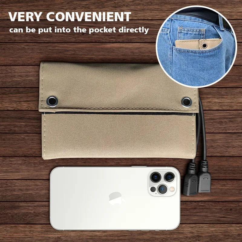 Portable Solar Panel USB Power Bank - Wholesalus