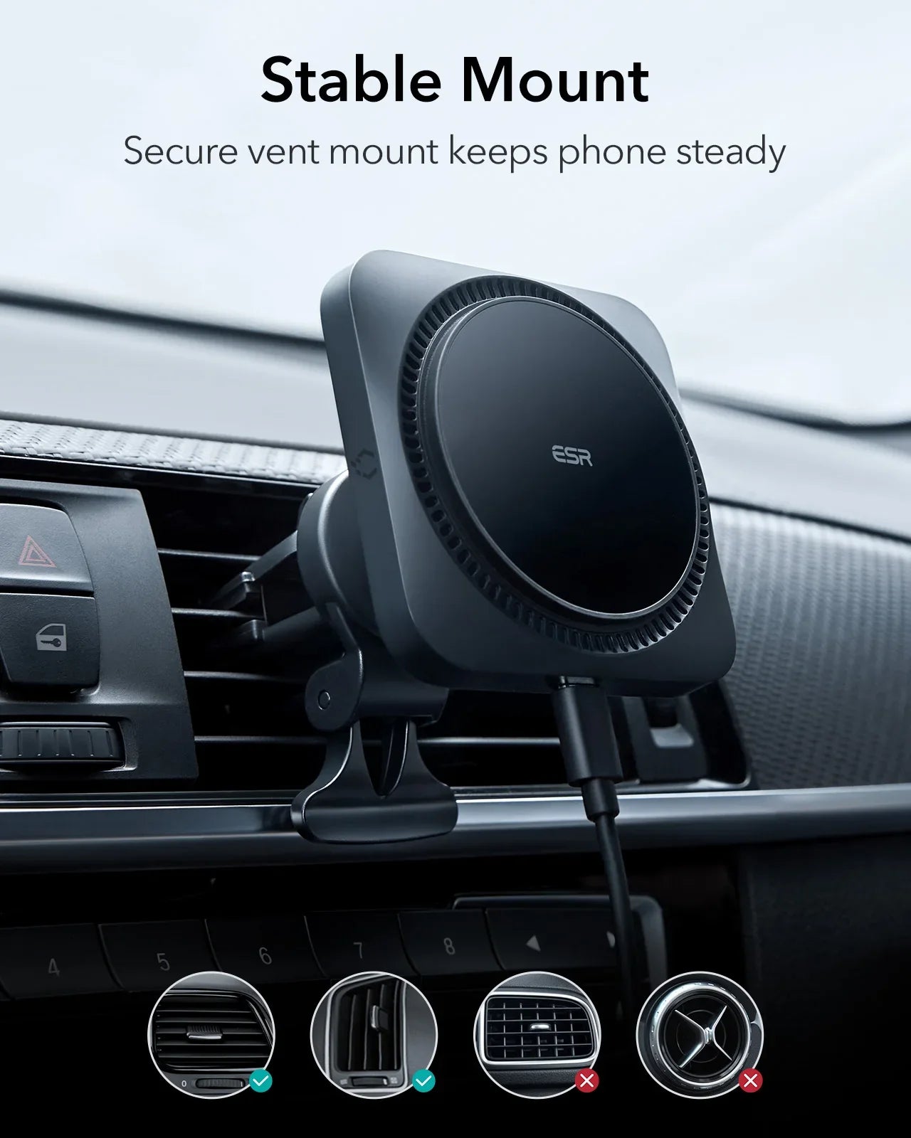 Car Air vent Magsafe Wireless Mobile Charger - Wholesalus
