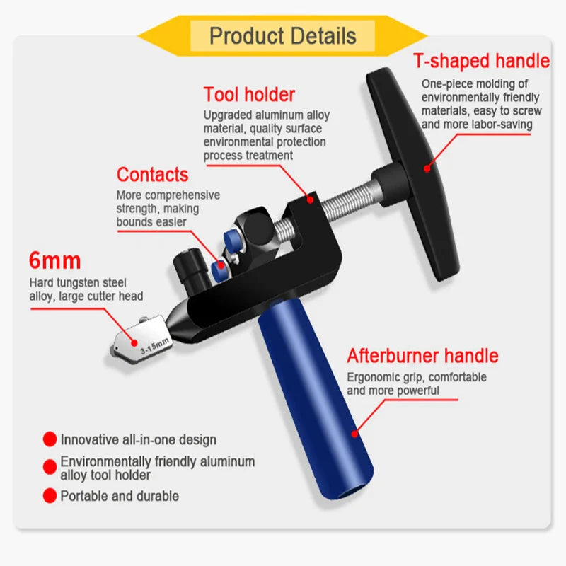 2 In 1 Glass Tile Cutter with Breaking Pliers - Wholesalus