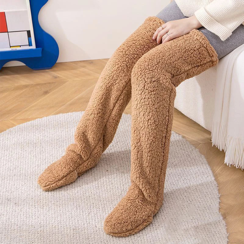 Over Knee High Fuzzy Socks - Wholesalus