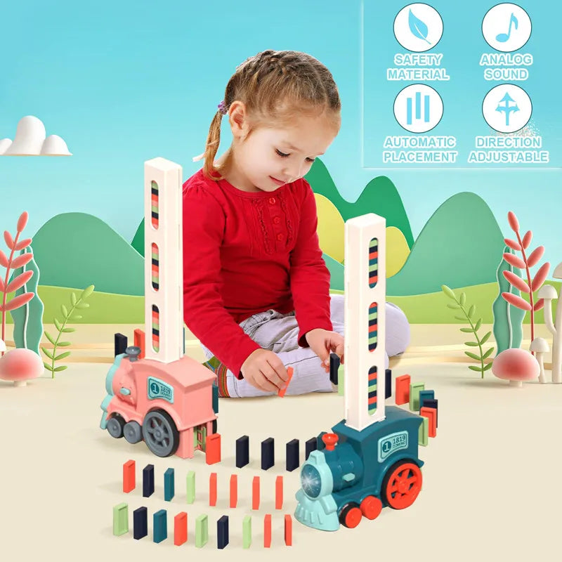 Kids Automatic Laying Domino Train - Wholesalus