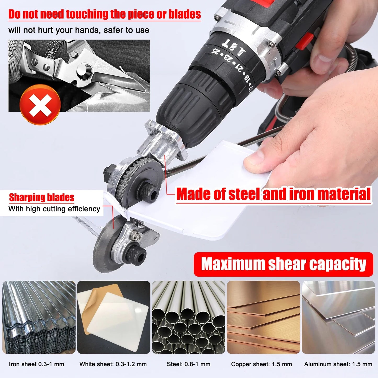 Double Headed Electric Drill Plate Cutter - Wholesalus