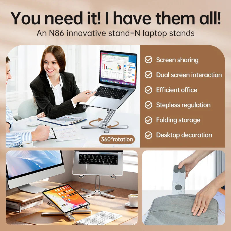 Aluminum Heat Dissipation Rotatable Laptop Stand - Wholesalus