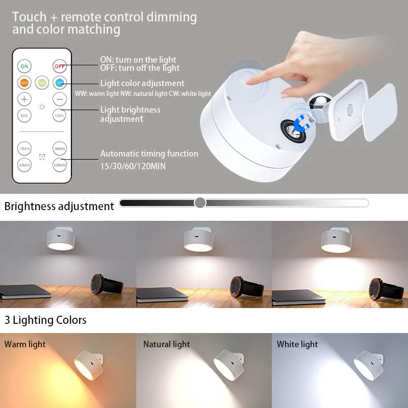 USB Magnetic Touch and Remote Control Spotlight - Wholesalus