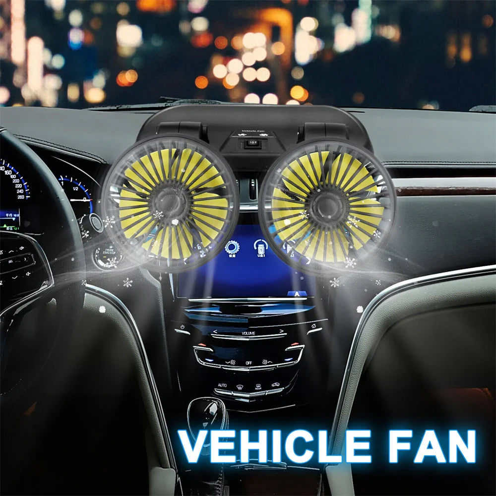 Portable Dual Head Car Air Cooling Fan - Wholesalus