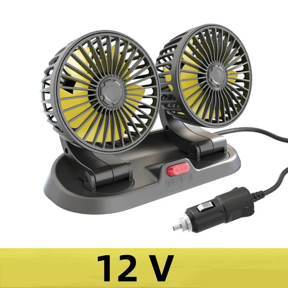 Portable Dual Head Car Air Cooling Fan - Wholesalus