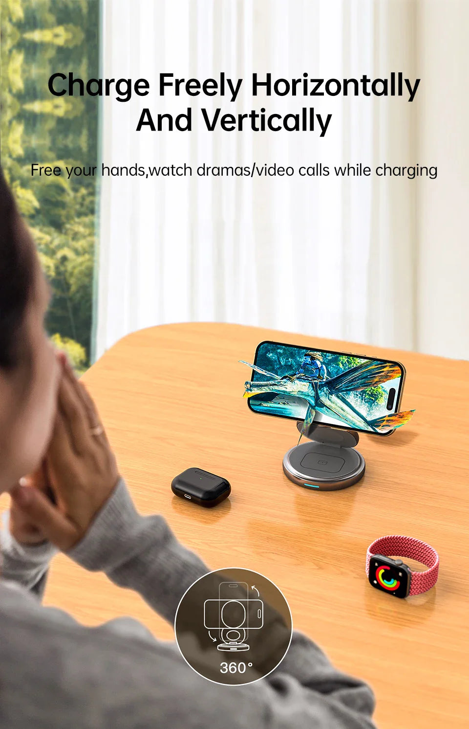 3 in 1 Foldable Magnetic Wireless Charger - Wholesalus