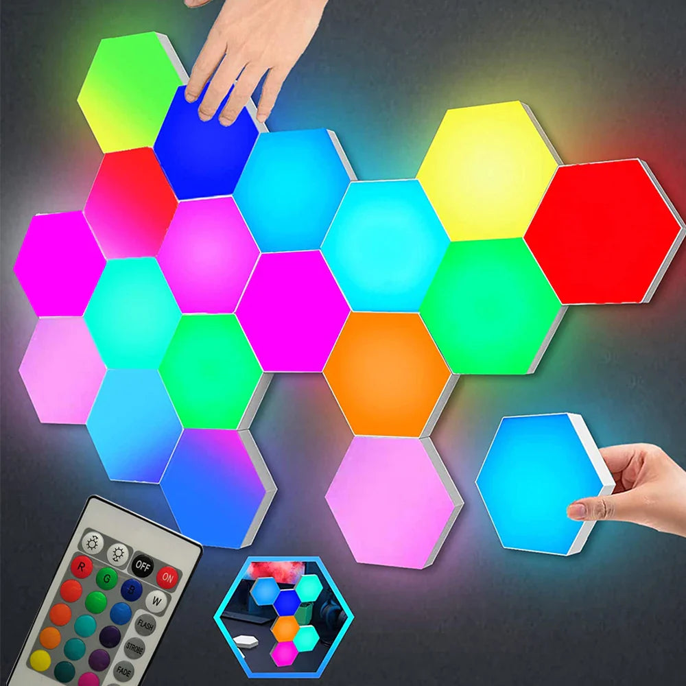 Touch Sensor RGB LED Hexagon Lamp - Wholesalus