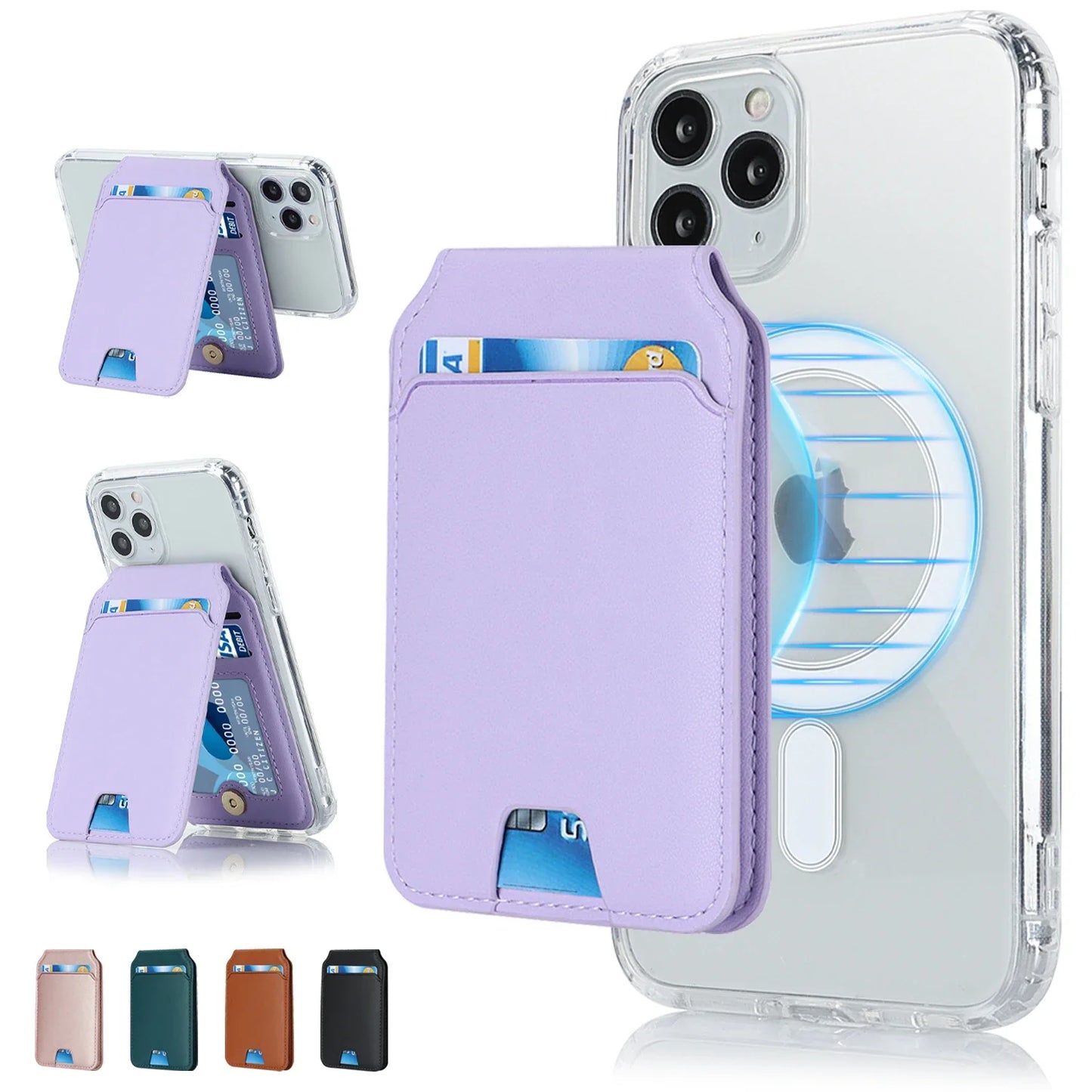 Foldable Magnetic Leather Kickstand Wallet - Wholesalus