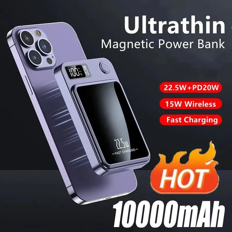 Magnetic Wireless LED Display Fast Charging Power Bank - Wholesalus