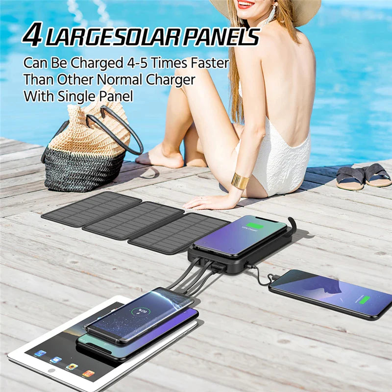 Multifunctional Solar Power Bank Quick Wireless Charger - Wholesalus