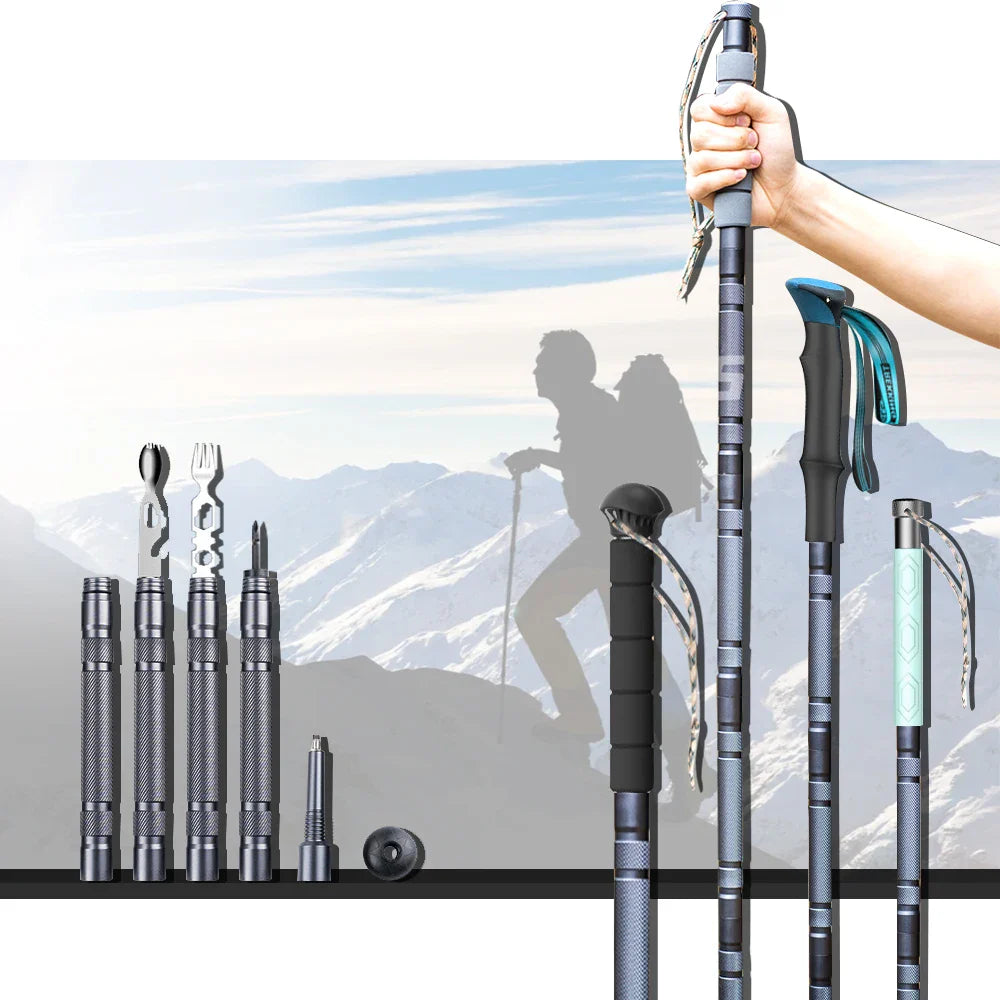 Multifunctional Aluminium Alloy Hiking Stick - Wholesalus