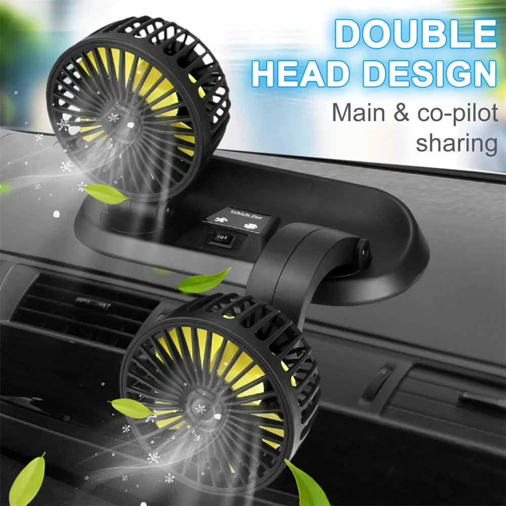 Portable Dual Head Car Air Cooling Fan - Wholesalus