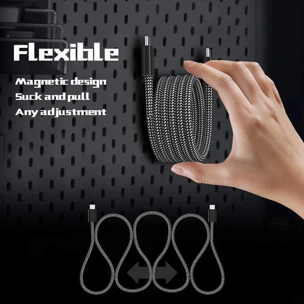 Magnetic Retractable Fast Charging Data Cable - Wholesalus