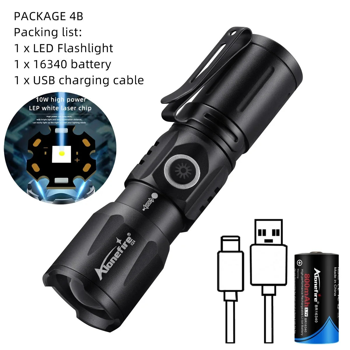 Ultra Bright USB Telescopic Zoom Flashlight - Wholesalus
