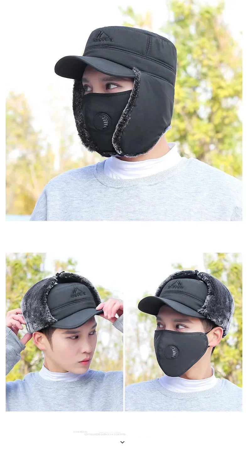 3 In 1 Thermal Face Mask Earmuffs Cap - Wholesalus
