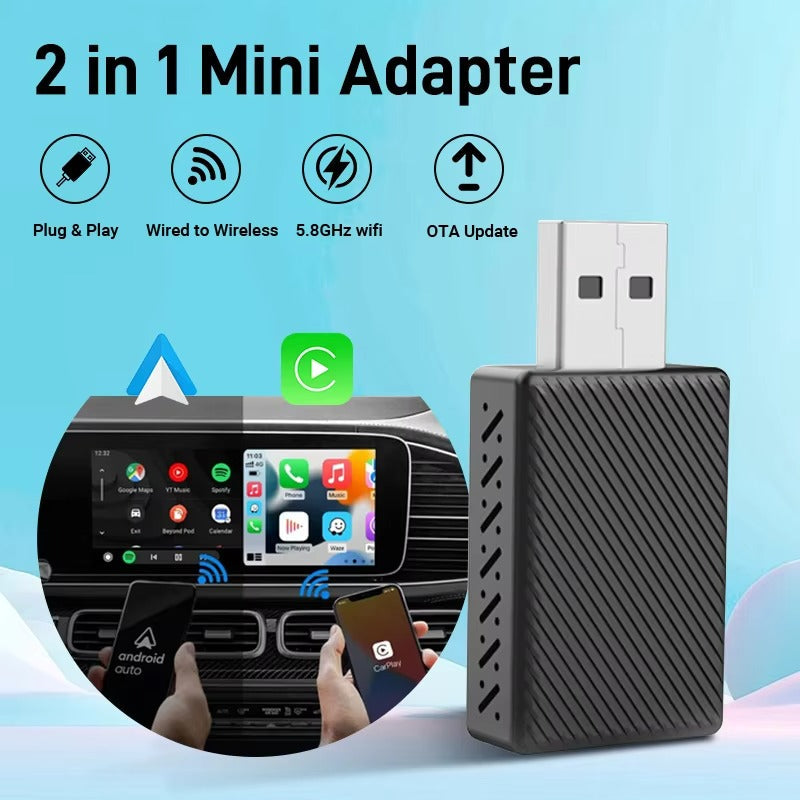 2 in 1 USB Mini Wireless CarPlay - Wholesalus