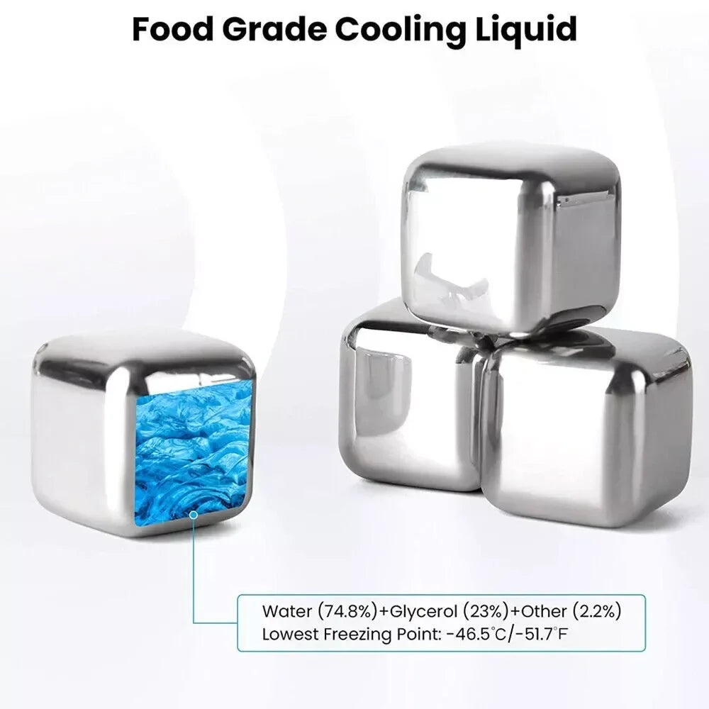 Reusable Stainless Steel Ice Cubes - Wholesalus
