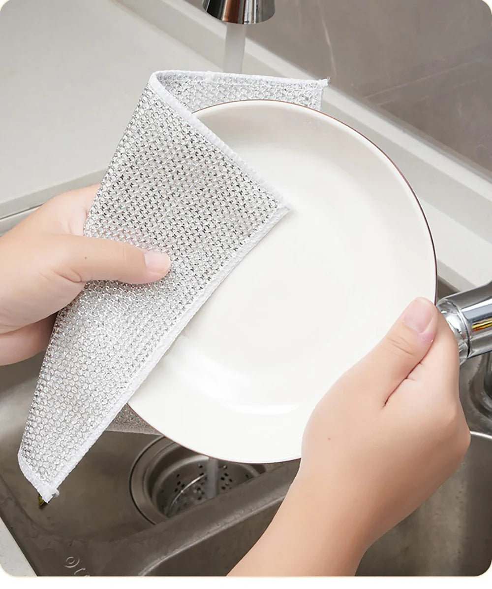 Metal Scrubber Kitchen Dishwashing Cloth - Wholesalus