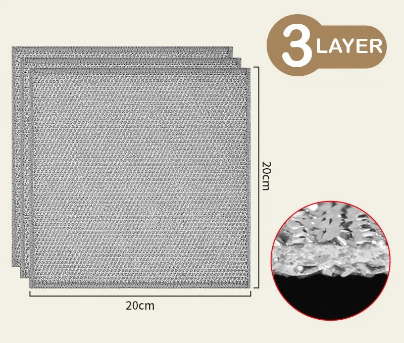 Metal Scrubber Kitchen Dishwashing Cloth - Wholesalus