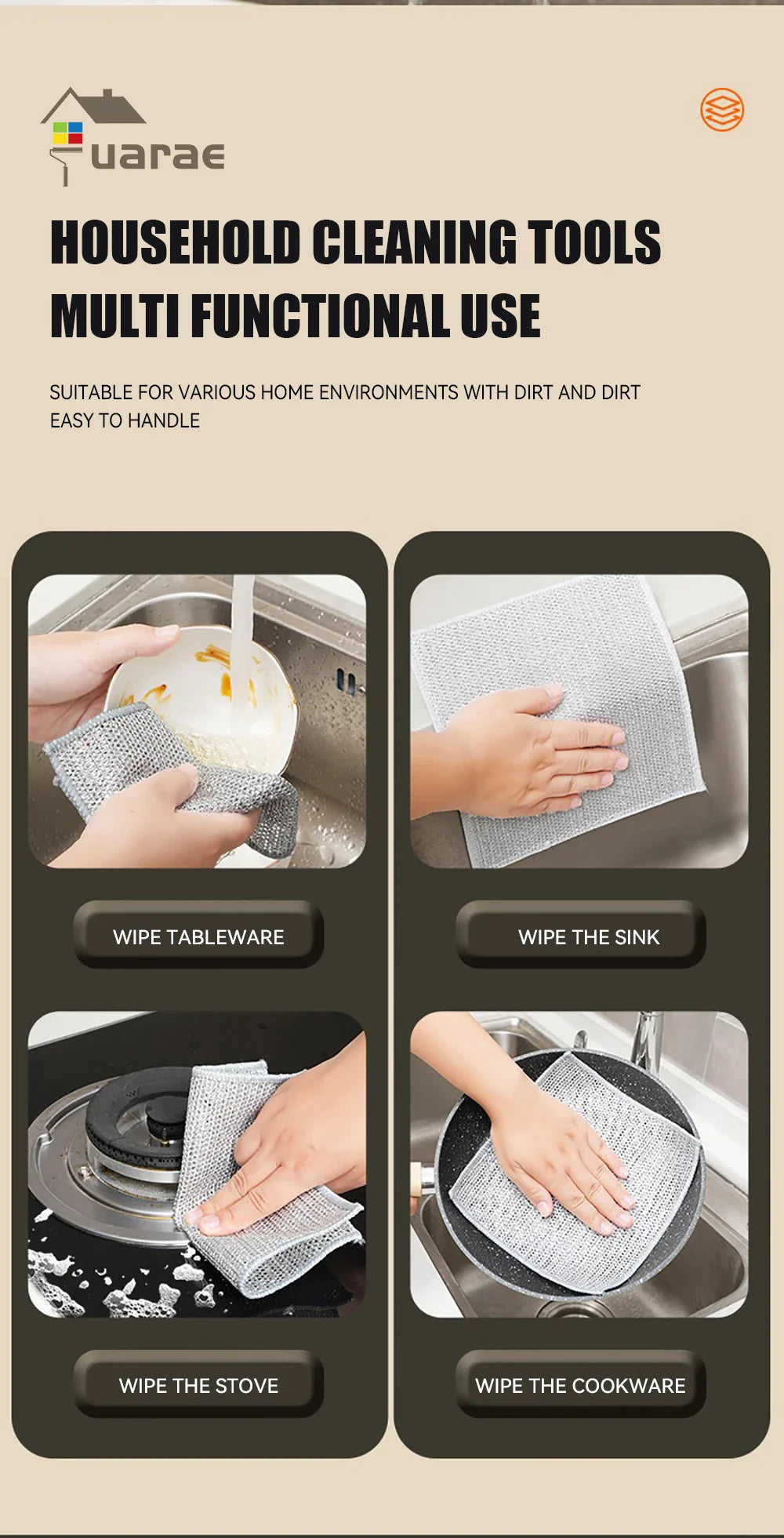 Metal Scrubber Kitchen Dishwashing Cloth - Wholesalus