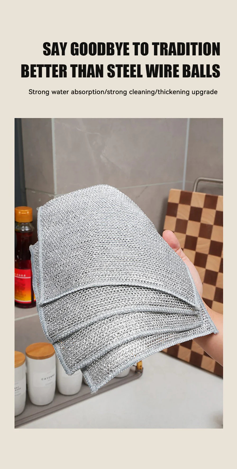 Metal Scrubber Kitchen Dishwashing Cloth - Wholesalus