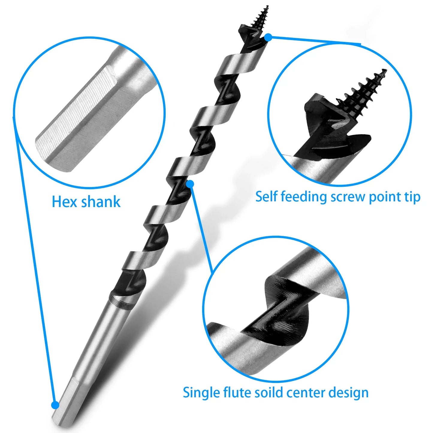 Extended Hex Shank Wood Drill Bit - Wholesalus