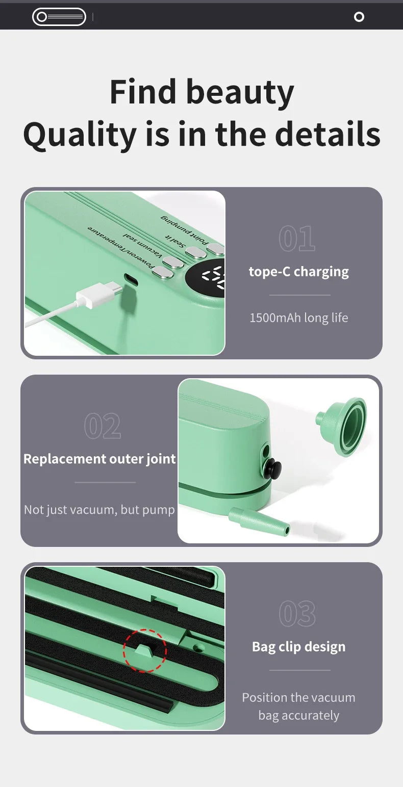 Wireless Automatic Vacuum Sealing Machine - Wholesalus