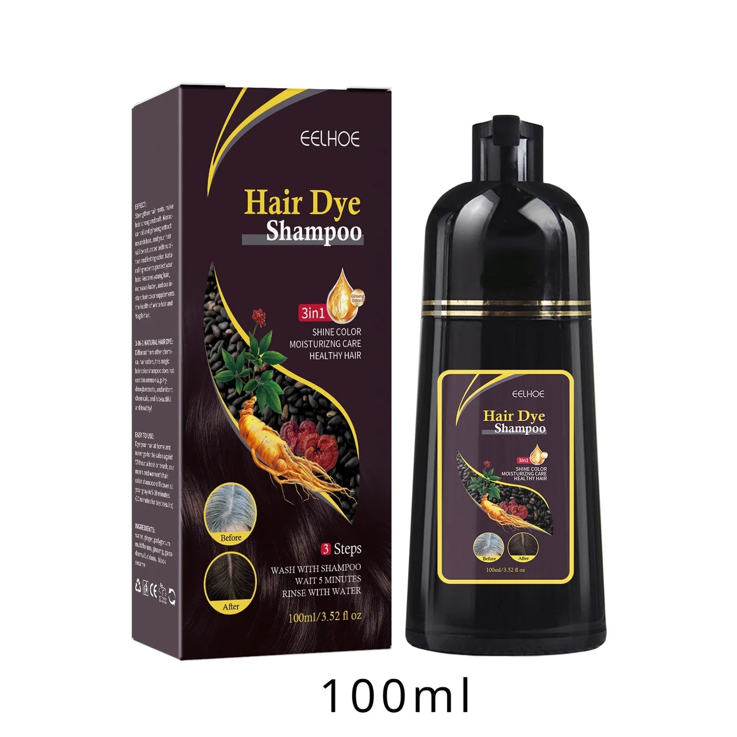 Natural Instant Hair Dye Shampoo - Wholesalus
