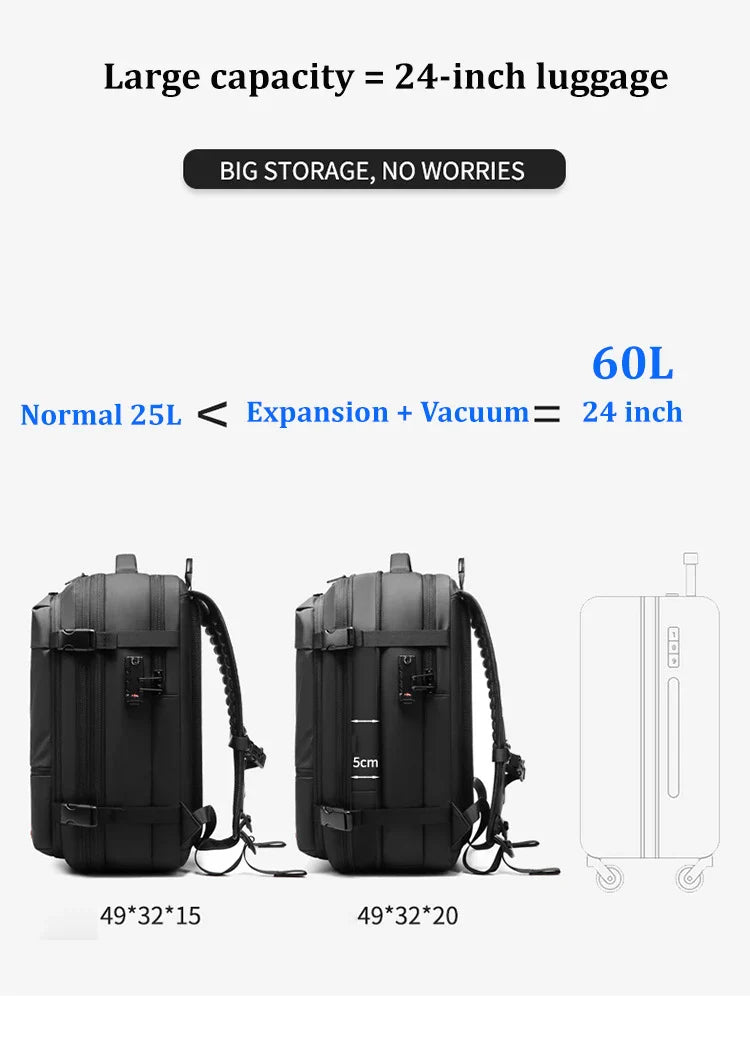 Large Capacity vacuum compression Backpack - Wholesalus