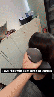 Travel Pillow with Noise Canceling Earmuffs - Wholesalus