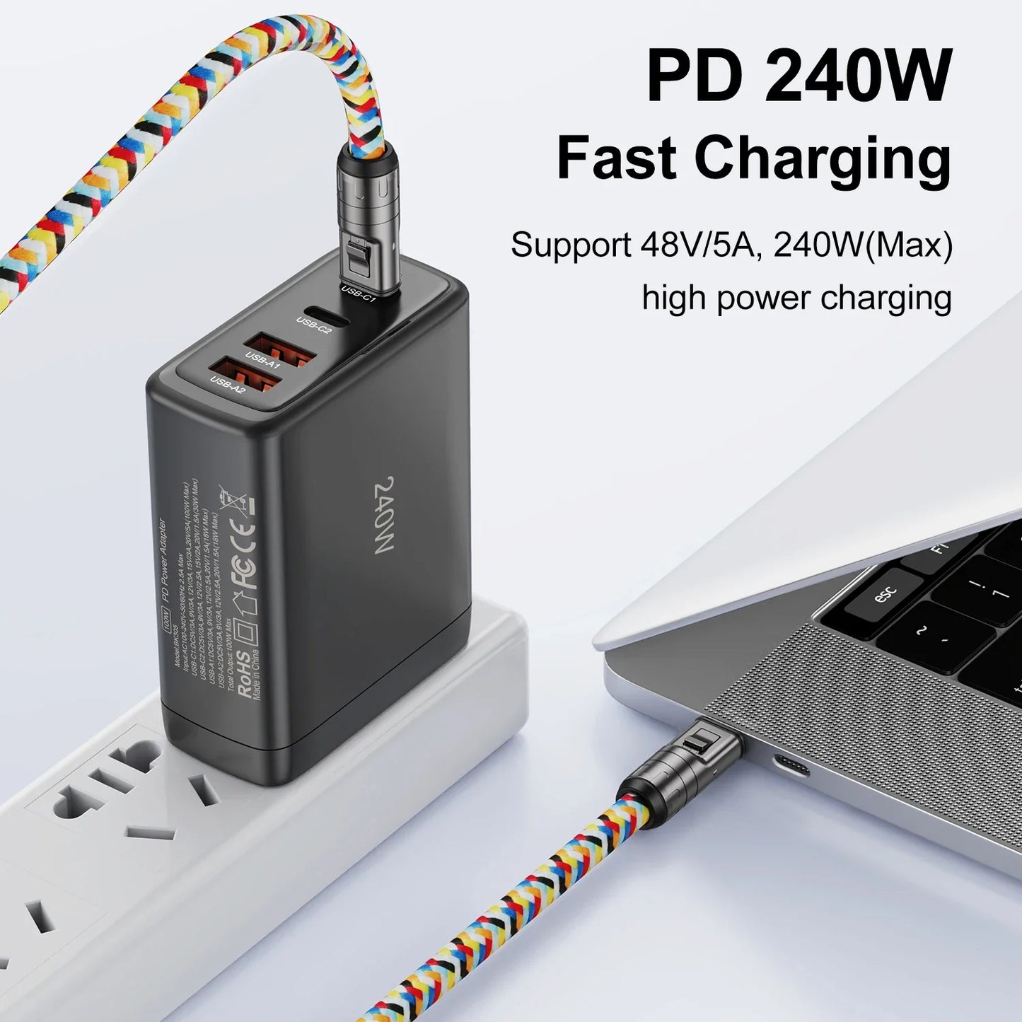 2 In 1 Lanyard Strap Fast Charging Cable - Wholesalus