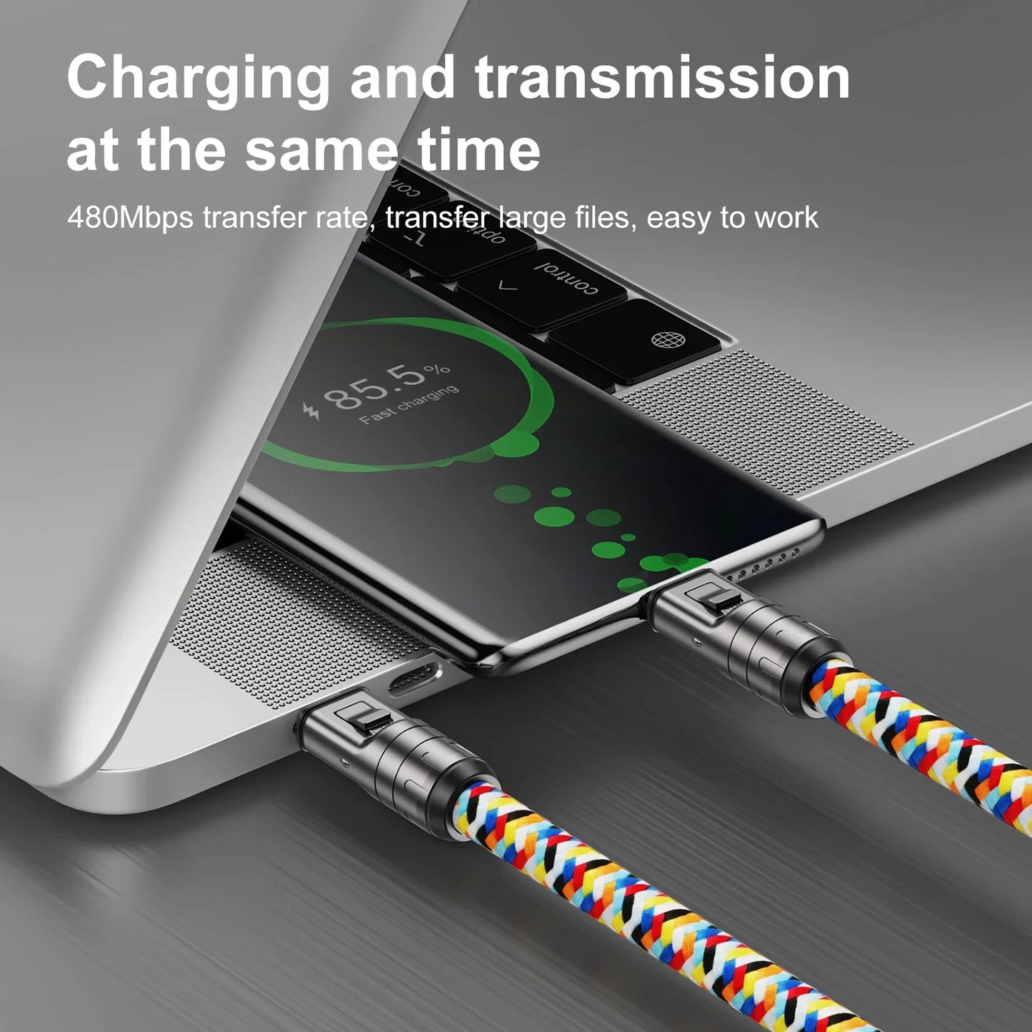 2 In 1 Lanyard Strap Fast Charging Cable - Wholesalus