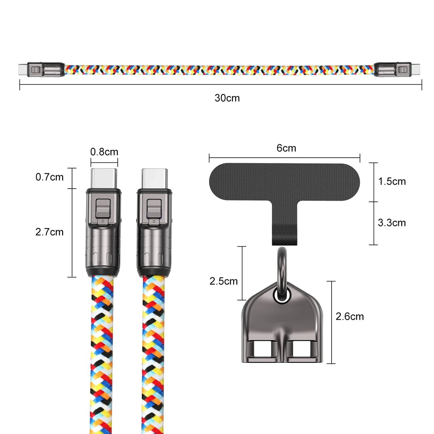 2 In 1 Lanyard Strap Fast Charging Cable - Wholesalus