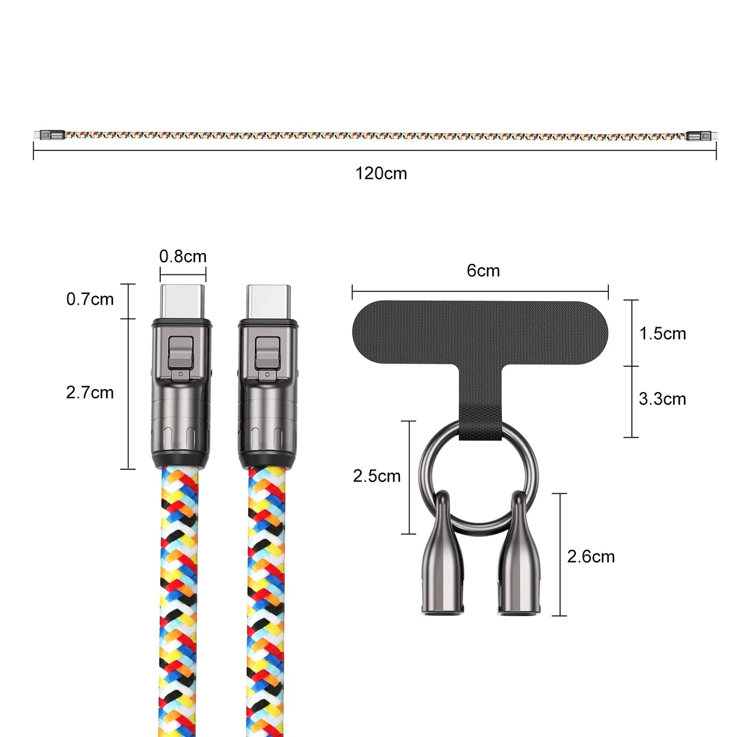 2 In 1 Lanyard Strap Fast Charging Cable - Wholesalus