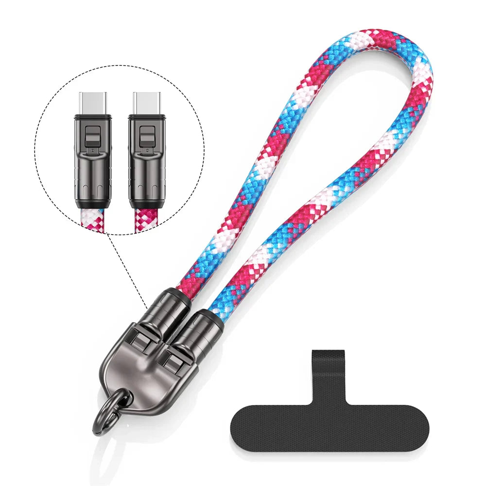 2 In 1 Lanyard Strap Fast Charging Cable - Wholesalus