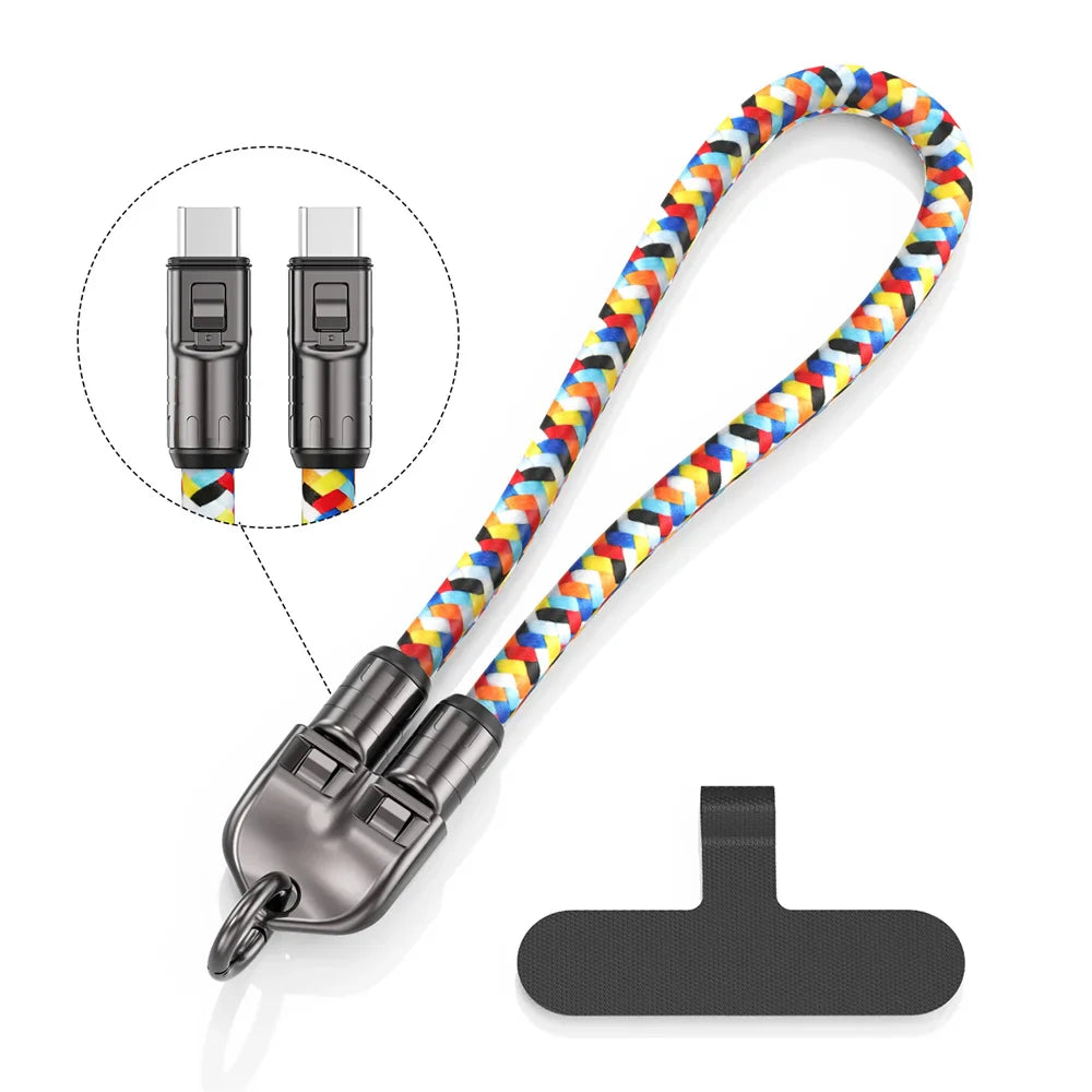 2 In 1 Lanyard Strap Fast Charging Cable - Wholesalus