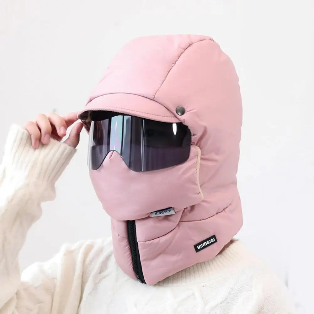 Unisex Winter Warm Hooded Cap with Mask - Wholesalus