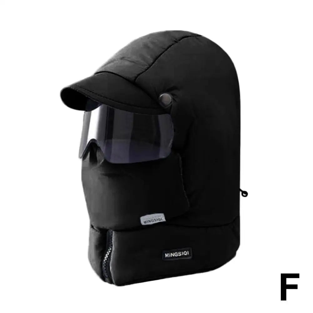 Unisex Winter Warm Hooded Cap with Mask - Wholesalus