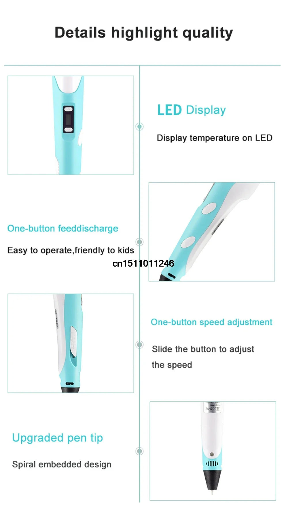 3D Drawing Printing Pen with LCD Screen - Wholesalus