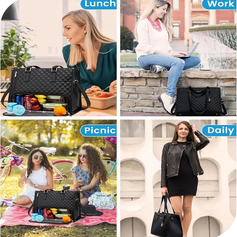 2-in-1 Laptop Bag with Insulated Lunch Compartment - Wholesalus