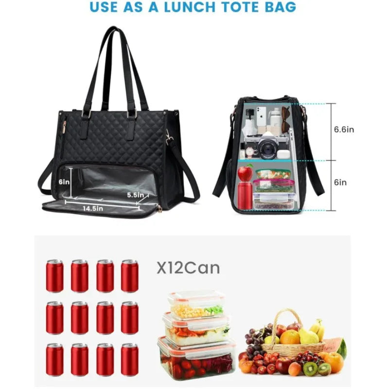 2-in-1 Laptop Bag with Insulated Lunch Compartment - Wholesalus