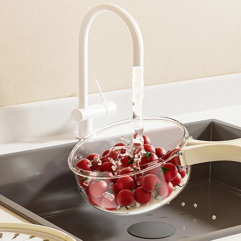 Foldable Handle Drain Basket with Lid - Wholesalus