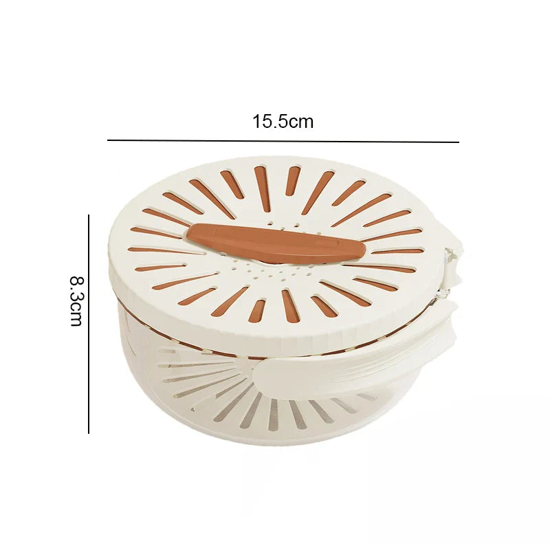 Foldable Handle Drain Basket with Lid - Wholesalus