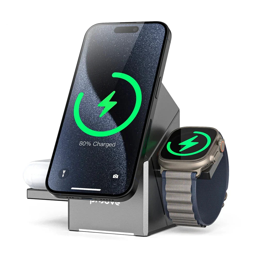3 in 1 Magnetic Wireless Fast Charger - Wholesalus