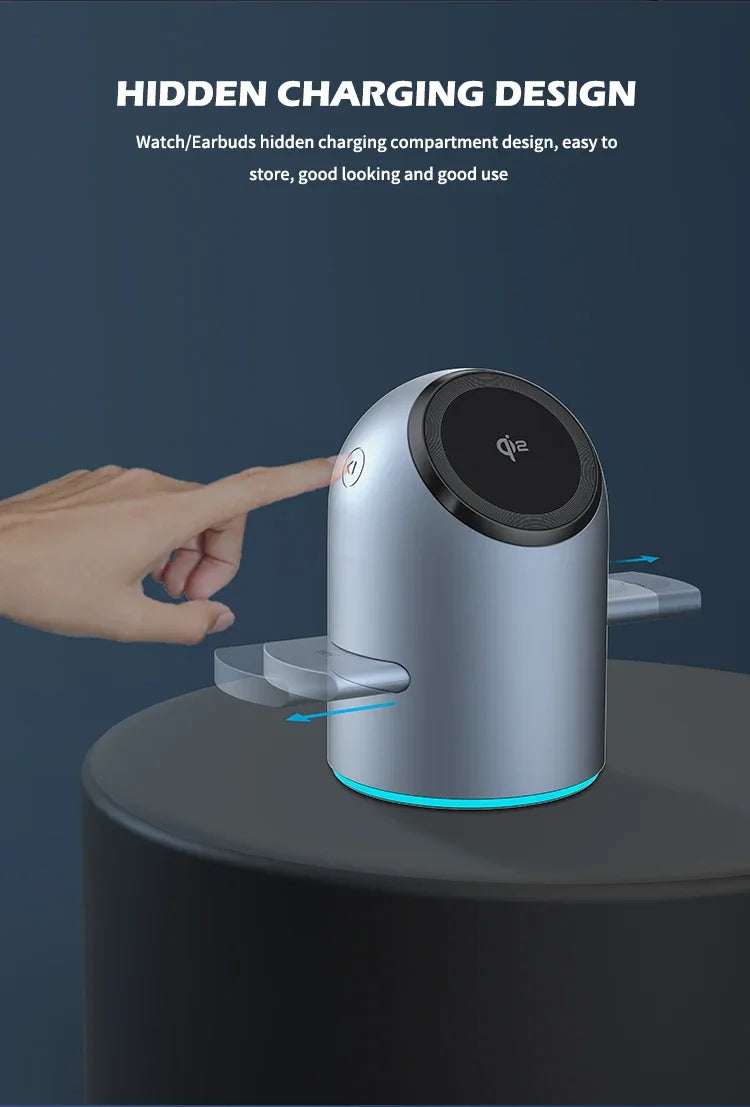 3 in 1 Magnetic Wireless Fast Charging Station - Wholesalus