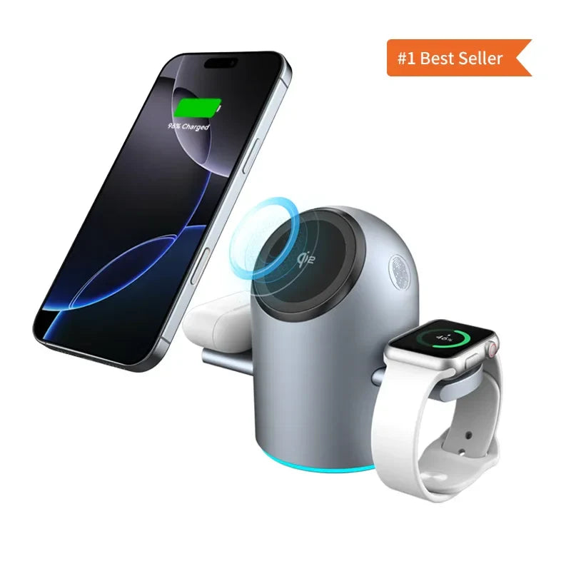 3 in 1 Magnetic Wireless Fast Charging Station - Wholesalus