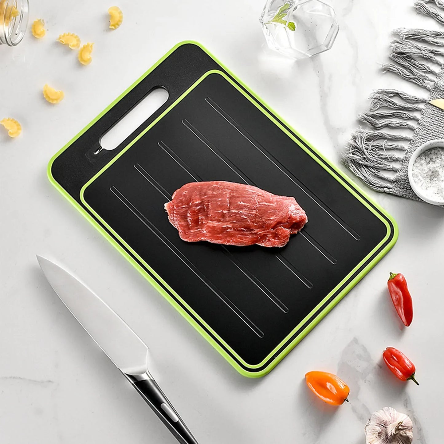Aluminum Alloy Cutting Board with Knife Sharpener - Wholesalus