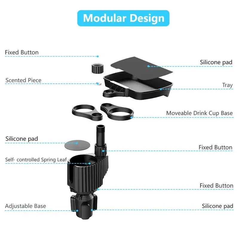 Car Cup Holder with Detachable Tray - Wholesalus